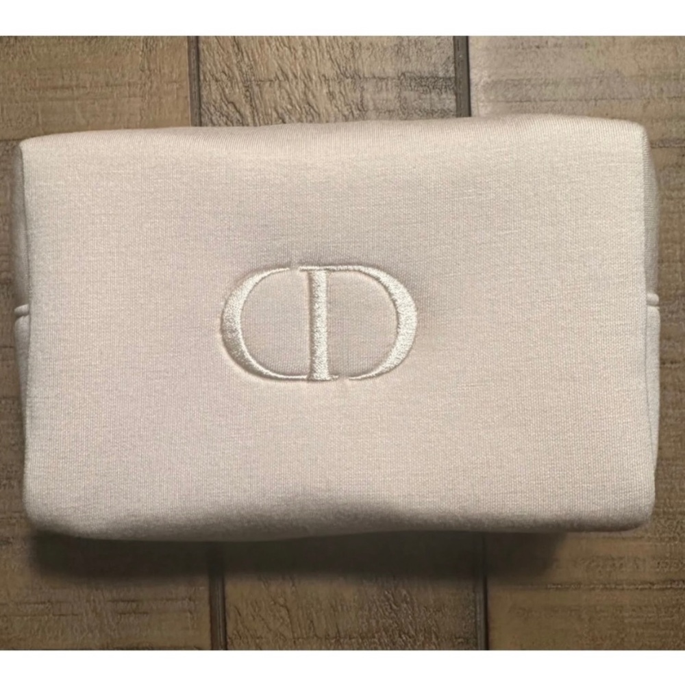 Christian Dior Beauty Cream Beige Cosmetic Makeup Pouch Bag
